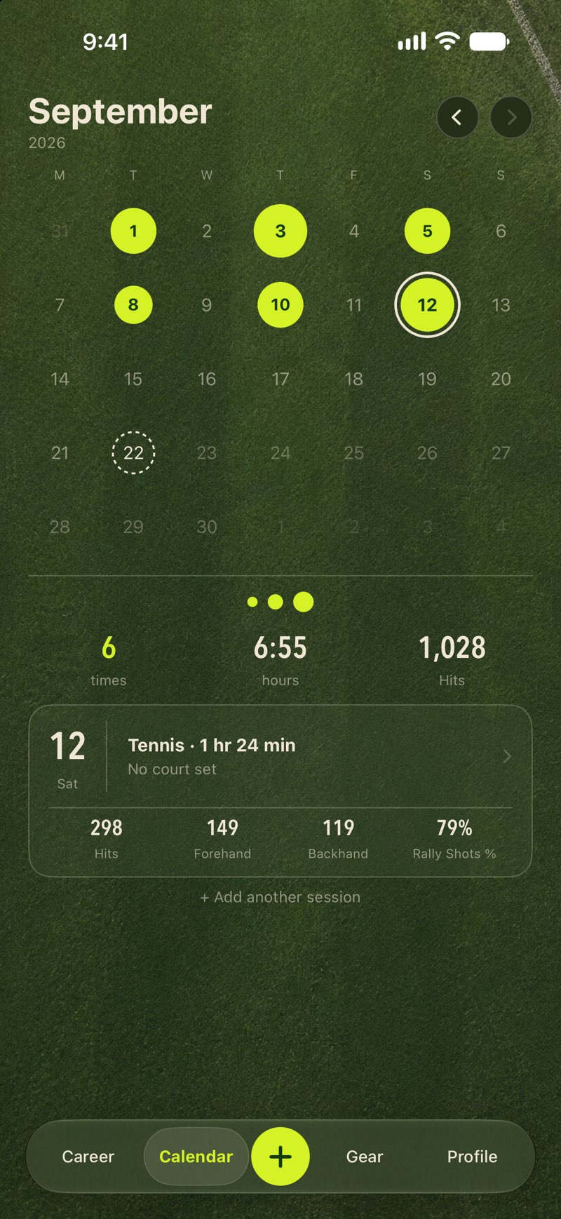 Tennis calendar