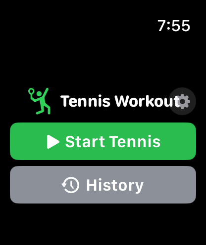 Start a tennis workout